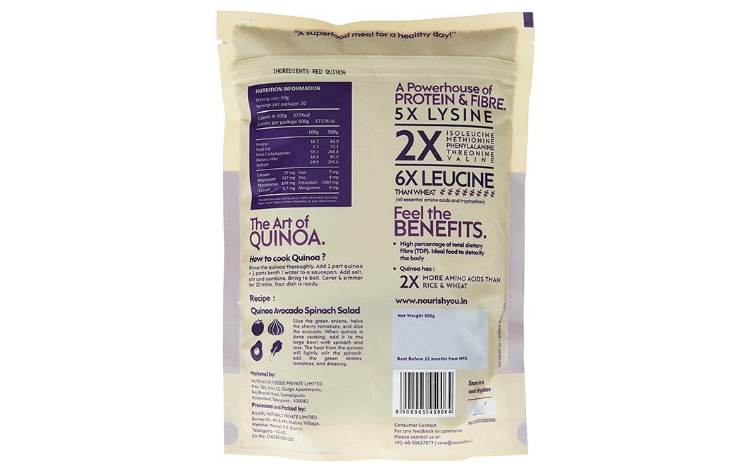 Nourish You Organic Red Quinoa    Pack  500 grams